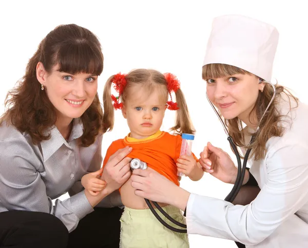 Husläkare och liten flicka. — Stockfoto