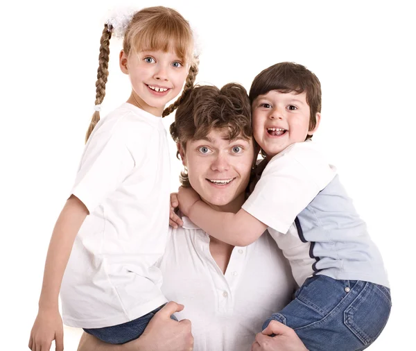 Šťastný otec rodiny a skupiny dětí. — Stock fotografie
