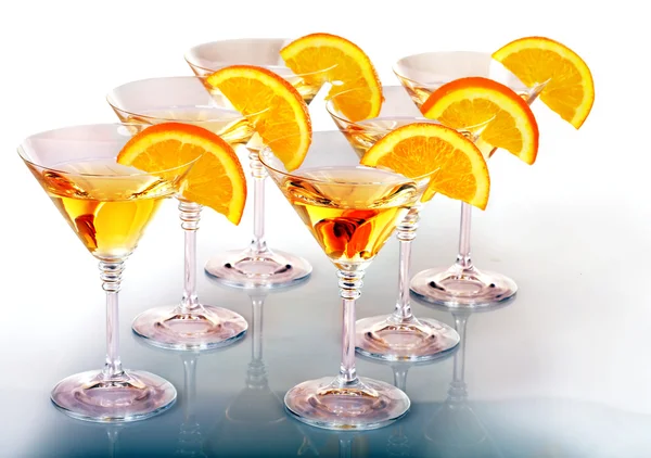 Group glass with alcohol drink martini. — Stock Photo, Image