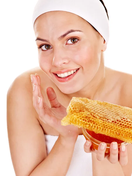 Натуральні саморобні органічні маски для обличчя з меду . — стокове фото