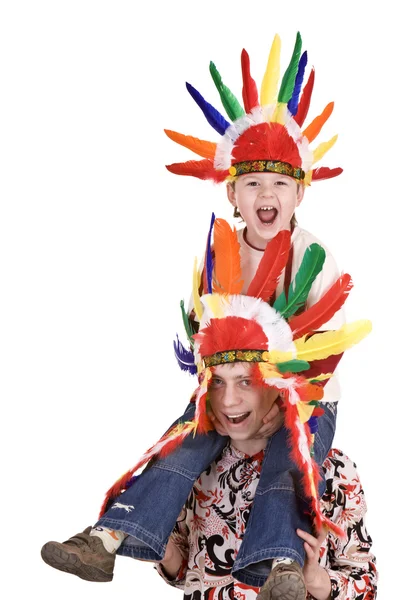 Two brother in indian costume. — Stock Photo, Image