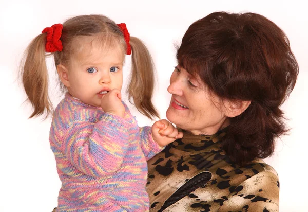 Portrait of grandmother and granddaughter. — Stock Photo, Image