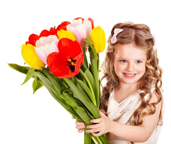 Kind mit Frühlingsblume. — Stockfoto
