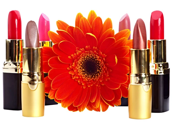 Lipstick group. Decorative cosmetics. — Stock Photo, Image