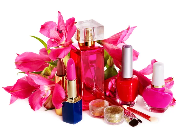Dekorációs kozmetikai és parfüm. — Stock Fotó