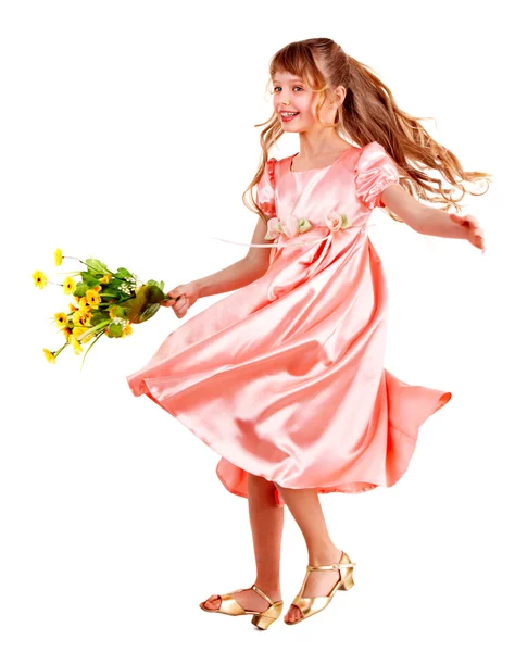 Hermosa chica con flor de primavera . — Foto de Stock