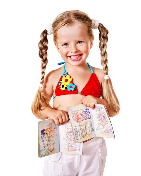 Заграничный паспорт ребенка . — стоковое фото