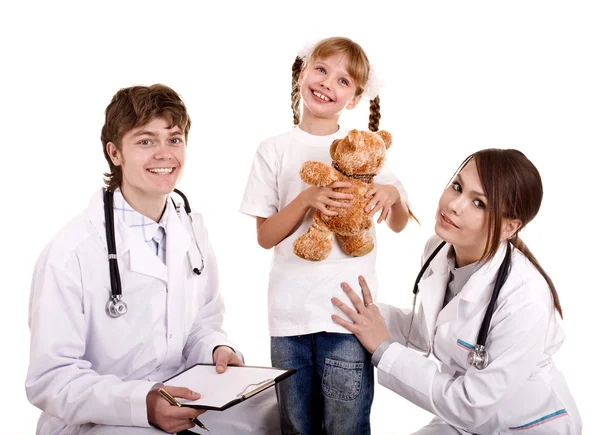 Due pediatri trattano il bambino felice . — Foto Stock