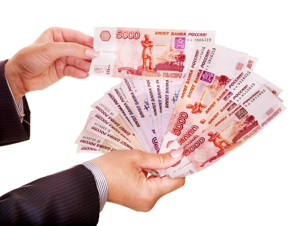 Female hand with money. — Stock Photo, Image