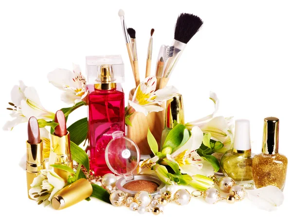 Decoratieve cosmetica en parfum. — Stockfoto