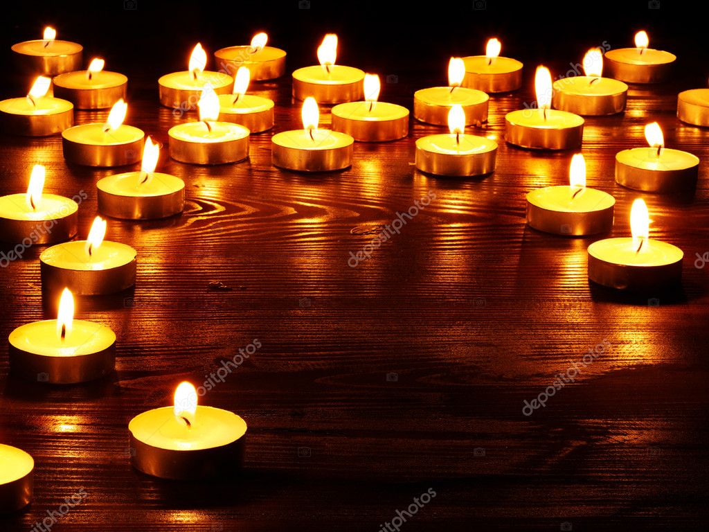 Burning Memorial Candles On Dark Background Stock Photo,, 46% OFF