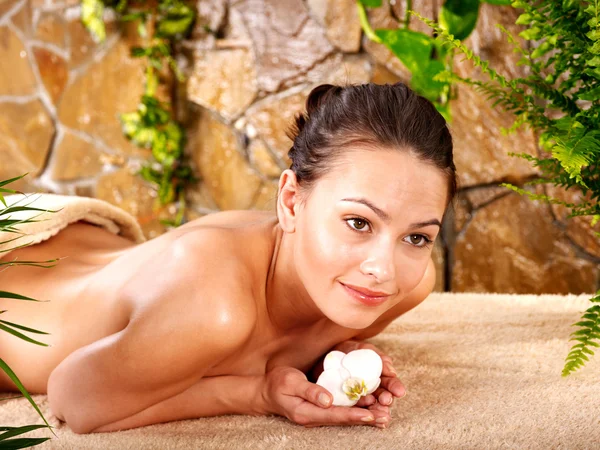 Young woman getting massage in spa. — Stock Photo, Image