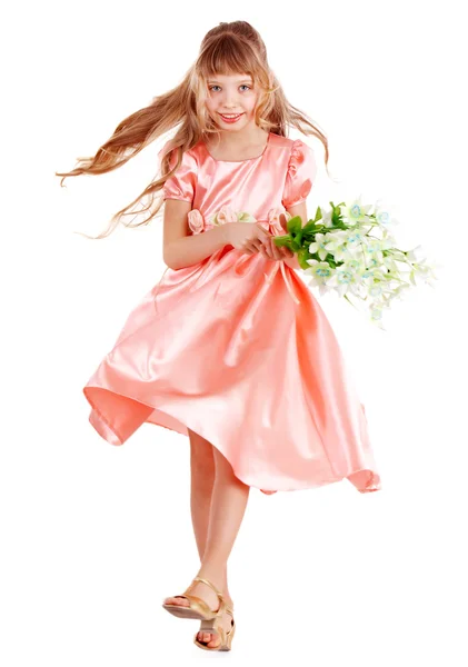 Krásné dítě s jarní květ. — Stock fotografie