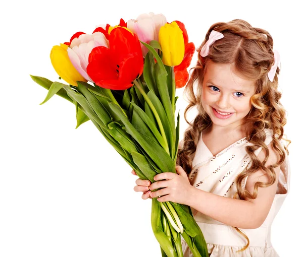 Child with spring flower. — Stock Photo, Image