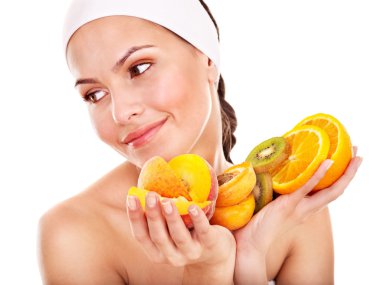 Natural homemade fruit facial masks . clipart