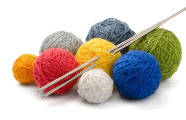 Yarn and needles clipart