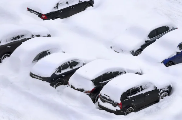 stock image Snowy parking