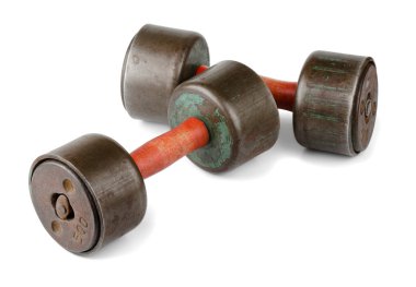 Old dumbbells clipart