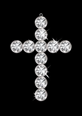 Diamond pendant cross clipart