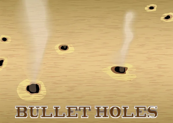 Bullet hole wood — Stock Vector