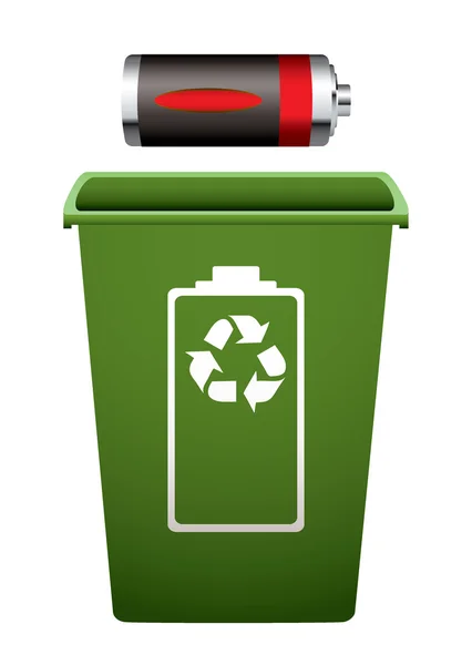 Recycle batterij — Stockvector