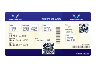 Plane ticket QR code clipart