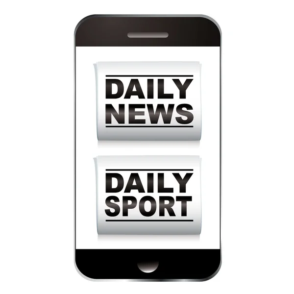 Akıllı telefon spor haberleri — Stok Vektör