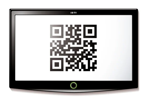 LCD TV Escáner de código QR — Vector de stock