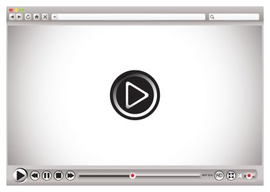 Internet video browser controls blk clipart