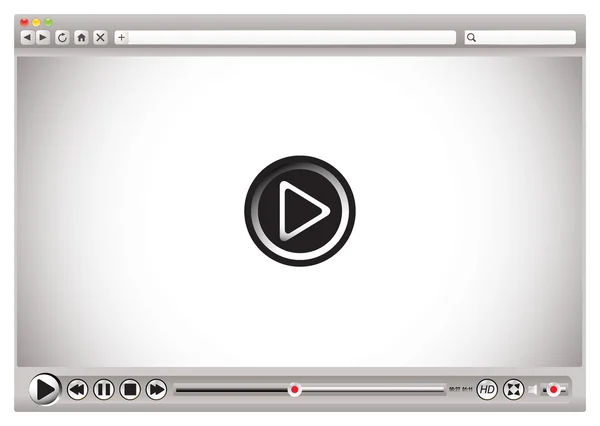 Contrôles du navigateur vidéo Internet blk — Image vectorielle
