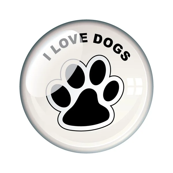 Jag älskar hundar badge — Stock vektor