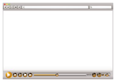 Web video browser controls clipart