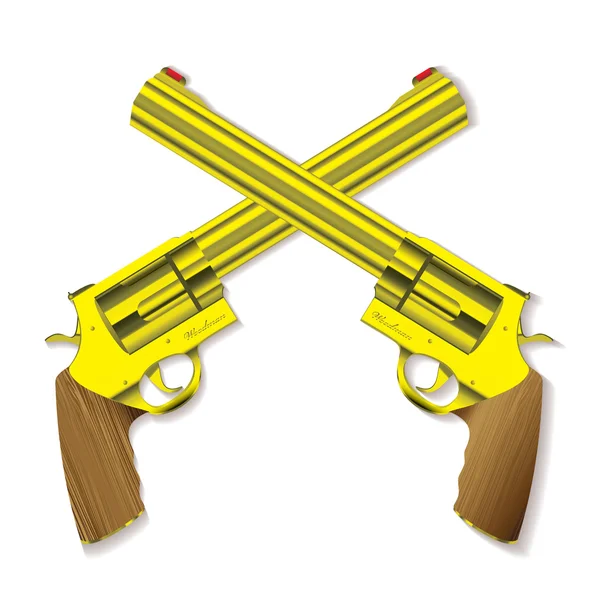 Vecchia pistola d'oro — Vettoriale Stock