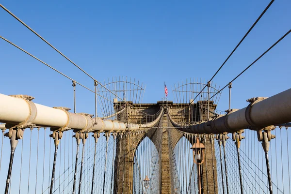 Детали подвески на Бруклинском мосту — стоковое фото