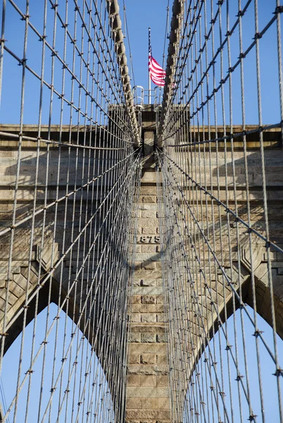 Detail zavěšení na Brooklynský most — Stock fotografie
