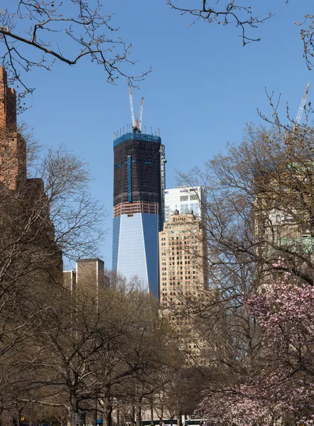 Вежа свободи під будівництво Нью-Йорк — стокове фото