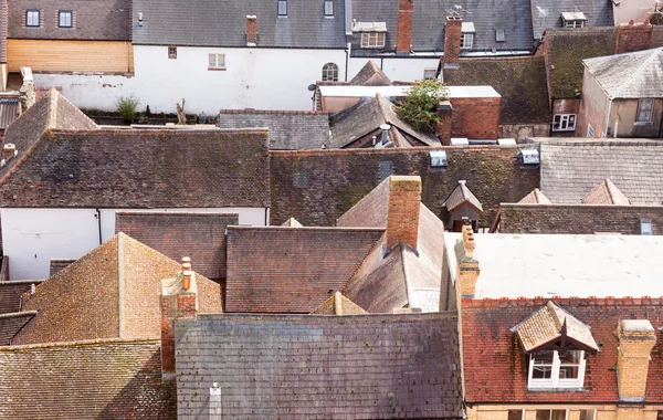 Dächer alter Häuser in Ludlow Shropshire — Stockfoto