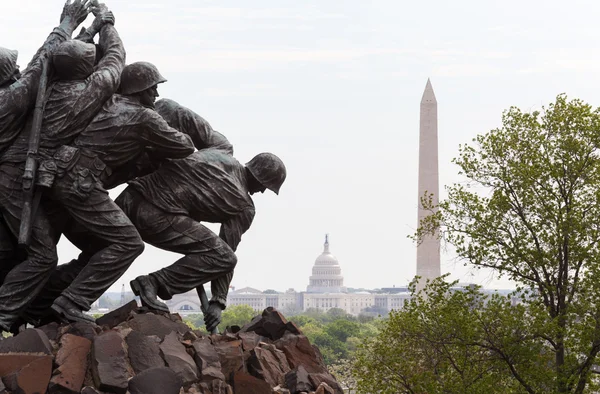 硫磺岛战役纪念碑在华盛顿特区的细节 — 图库照片
