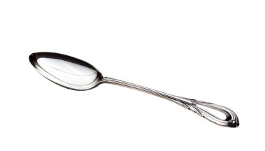 Sterling silver tea spoon isolated clipart