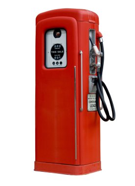 Ancient old gasoline pump isolated clipart