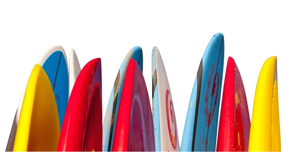 Изолированная стопка досок для серфинга — стоковое фото