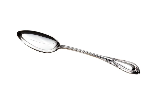 Sterling silver tea spoon isolated — Stock Photo, Image