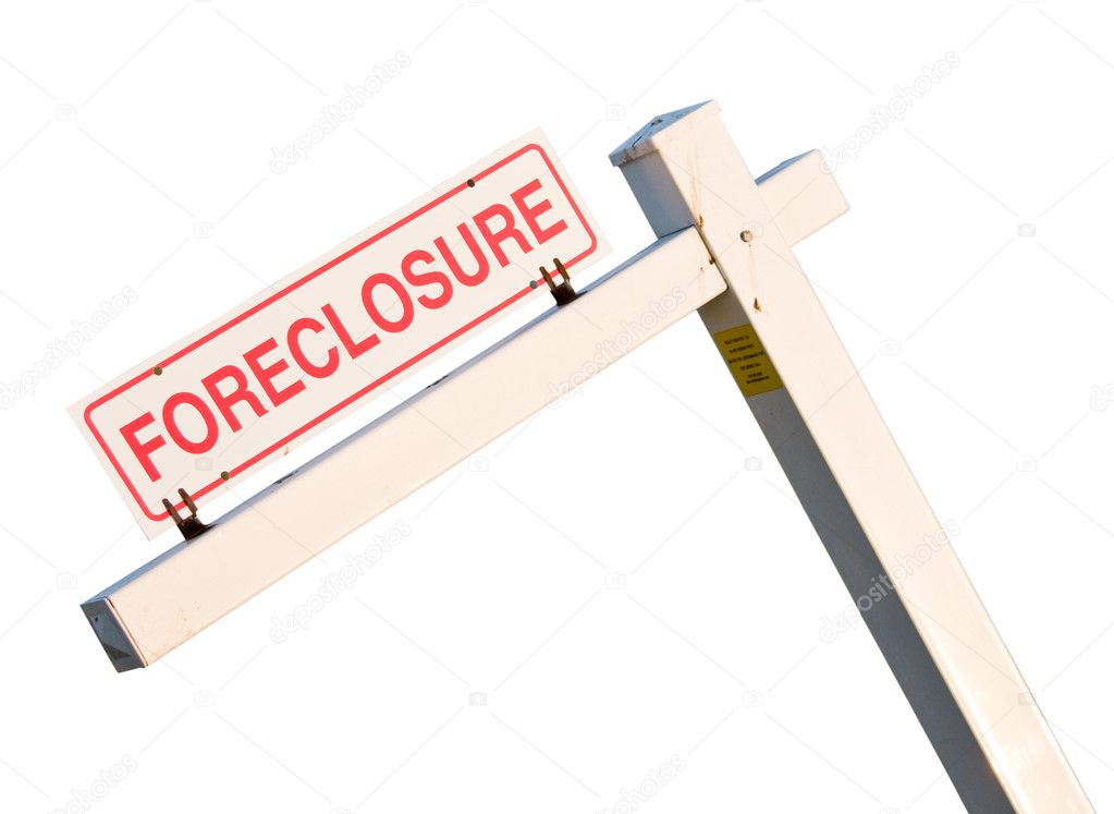 Foreclosure sign in isolation
