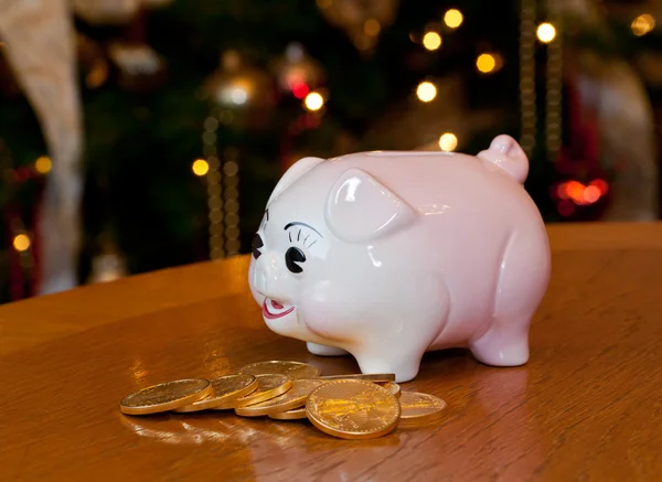 Piggy bank en Navidad — Foto de Stock