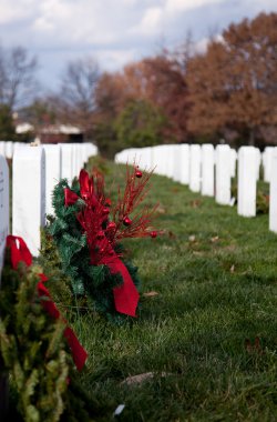 Xmas wreaths in Arlington Cemetery clipart
