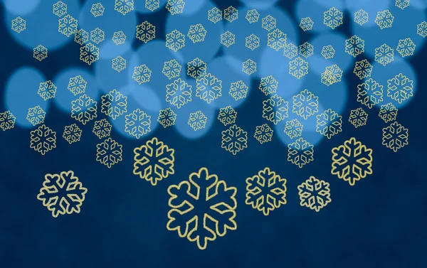 Formas de floco de neve contra luzes de árvore — Fotografia de Stock