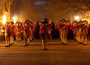 Marching soldiers in Colonial Williamsburg clipart
