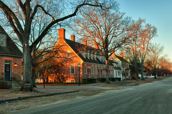 Casas antigas em Colonial Williamsburg — Fotografia de Stock