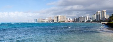 Panorama of sea front at Waikiki clipart