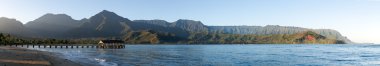 Sunrise panorama in Hanalei Bay Kauai clipart